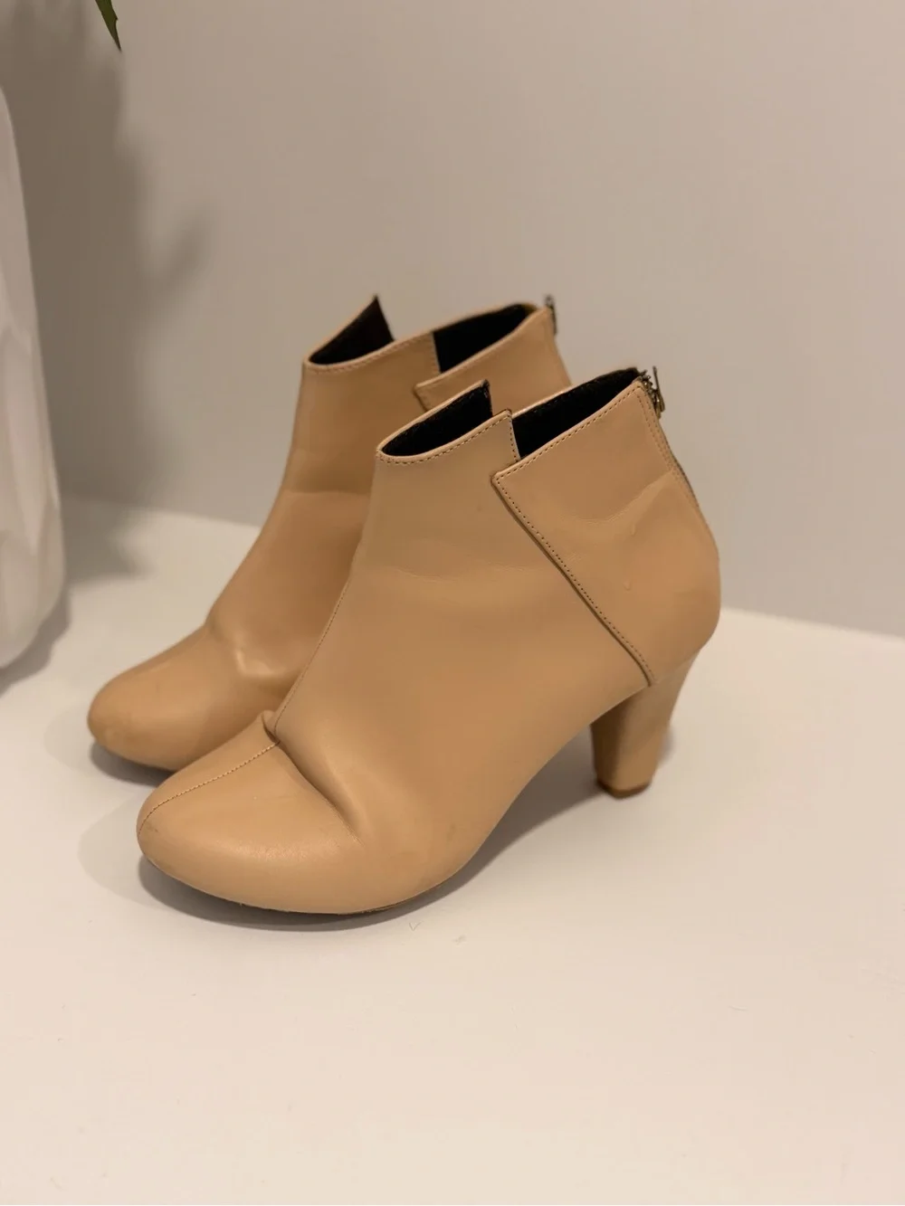 Women’s Tan Ankle Boots - Classic Neutral Booties - Picture 3 of 4